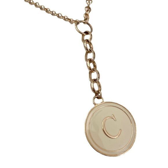 Fashion Necklace with Letter C Pendant Bundle of 2 in Gold Tone - Picture 4 of 5